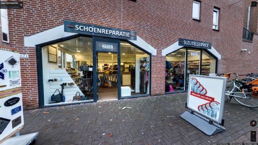 Virtuele tour van Hagen schoenreparatie op Google Streetview