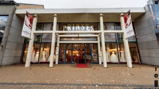 Virtuele tour van Prinses Bruidsmode op Google Streetview
